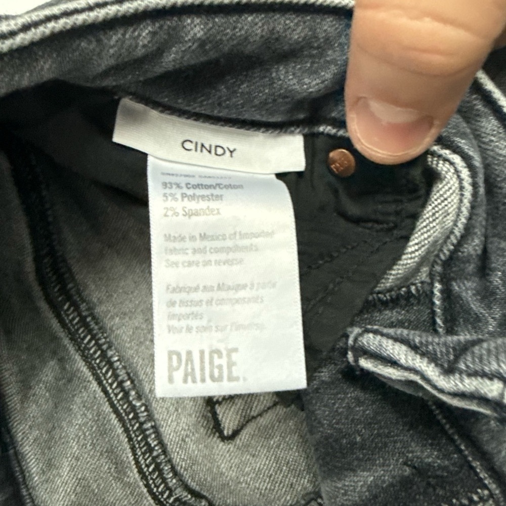PAIGE womens Washed Charcoal Straight Jeans - Picture 4 of 5